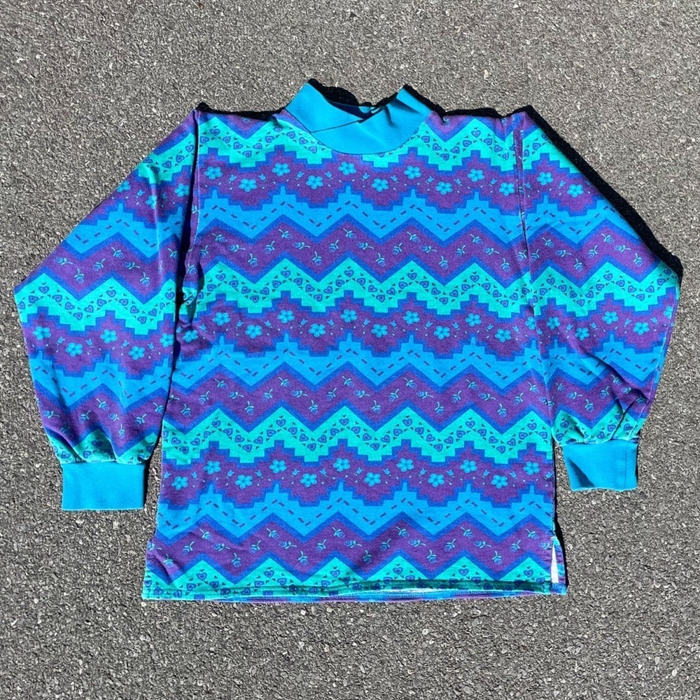 Floral Stripe Hearts Vtg Kids Only Sweatshirt Youth Size (XL)